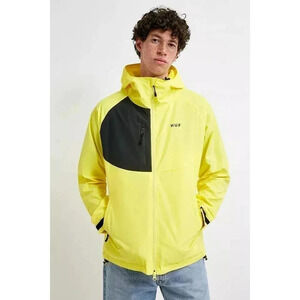 HUF‎ Men's Yellow and Black Long Sleeve Full Zipped Cutout Shell Jacket Size S